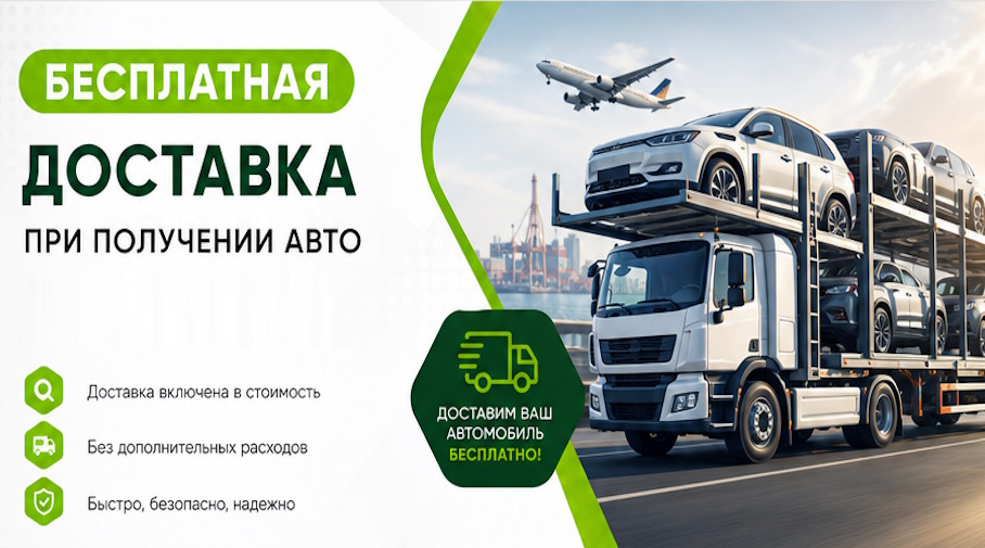 Акция! Бесплатная доставка по Владивостоке при получении авто